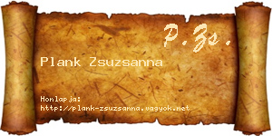 Plank Zsuzsanna névjegykártya